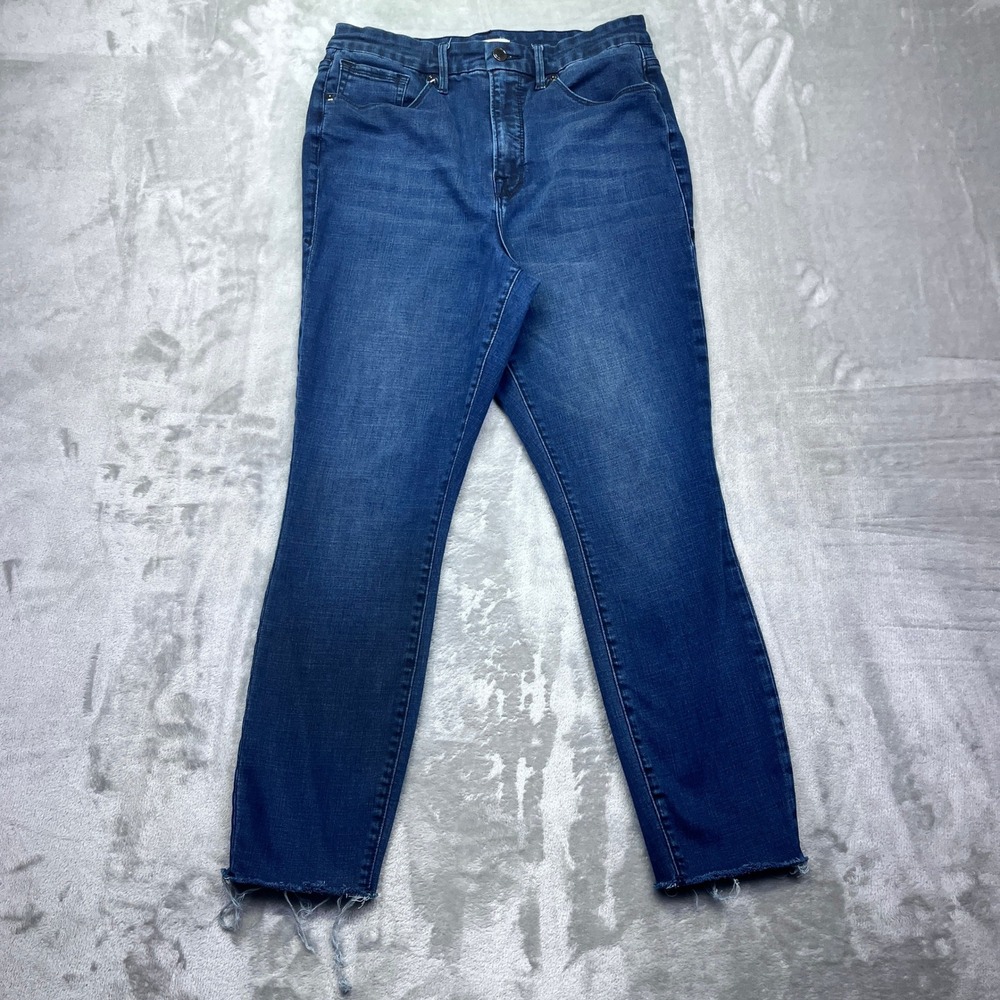 Good American Dark Blue Ankle Crop Jeans